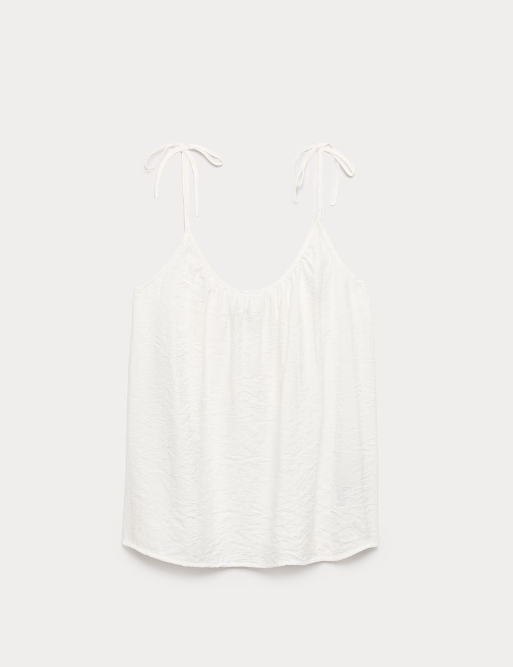 Marks & Spencer M&S Textured Tie Detail Cami Top Ivory - 2