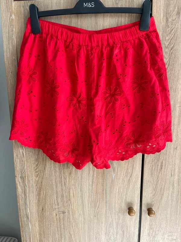 New Look New Look Red Embroidered Shorts! New!