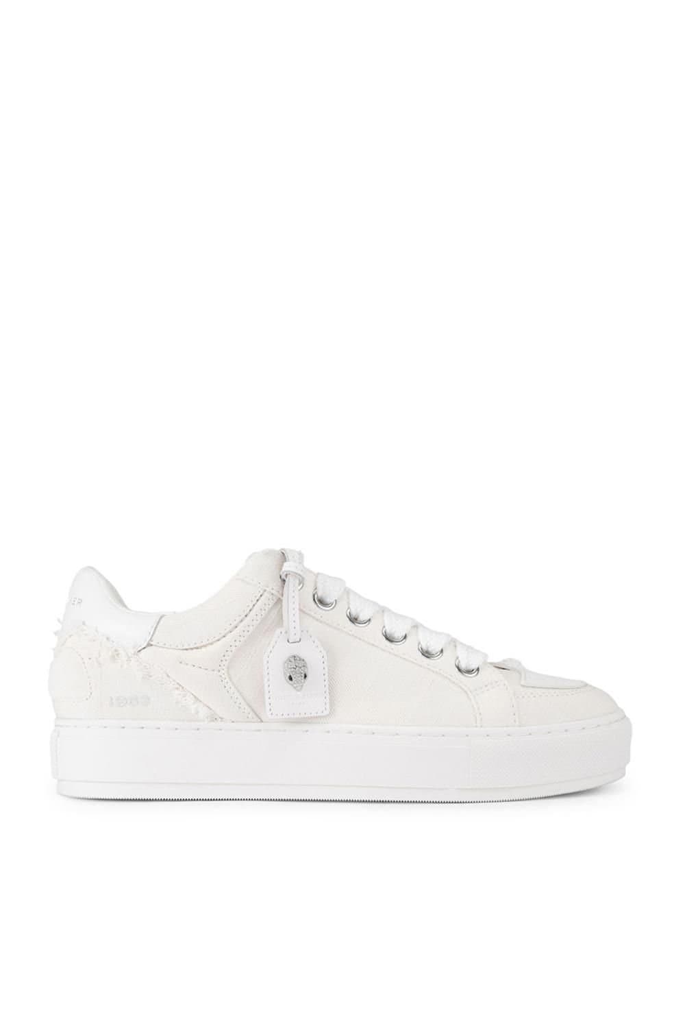 Kurt Geiger London Kurt Geiger London Men's 'Southbank Tag Sneaker' Denim Trainers in White