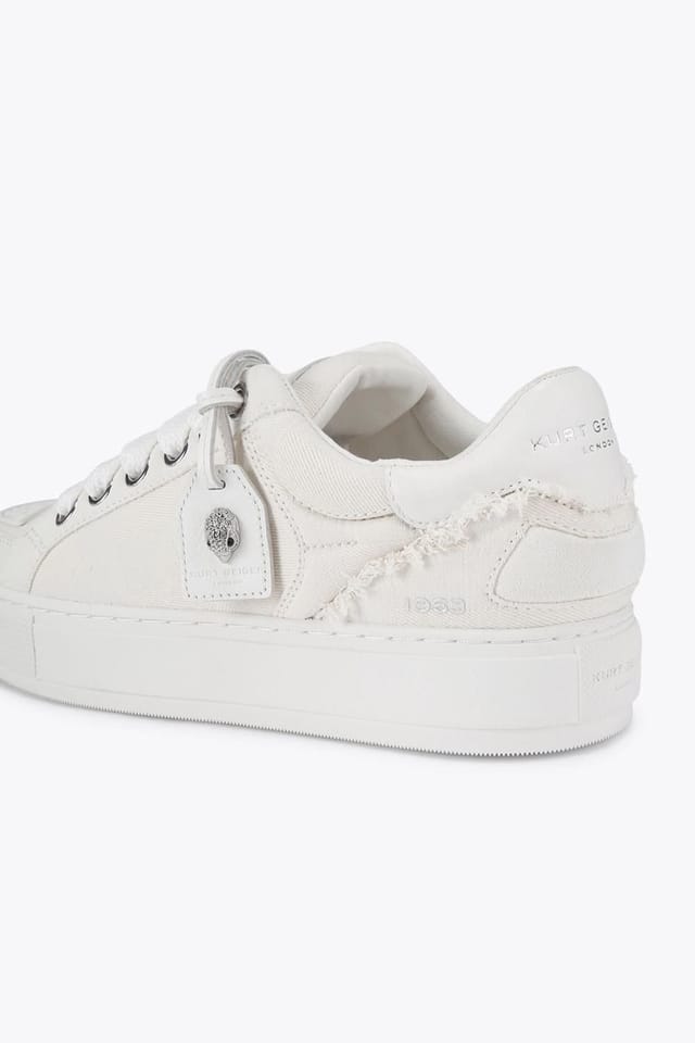 Kurt Geiger London Kurt Geiger London Men's 'Southbank Tag Sneaker' Denim Trainers in White - 3