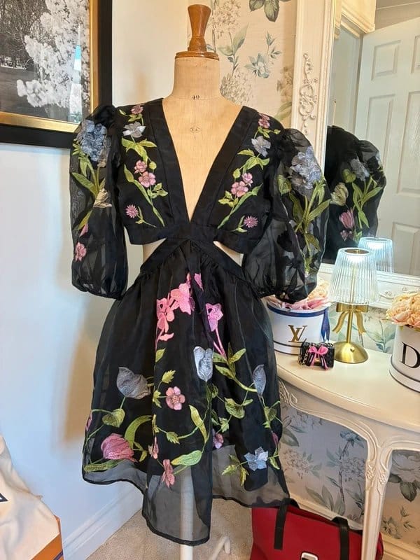 ASOS Black Floral Mini Dress