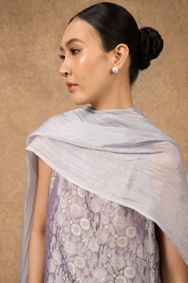 Silk and Bears Silk and Bears Women's Silver Grey Silk Scarf - Wedding Silk Shawl, Lightweight Wrap - 3