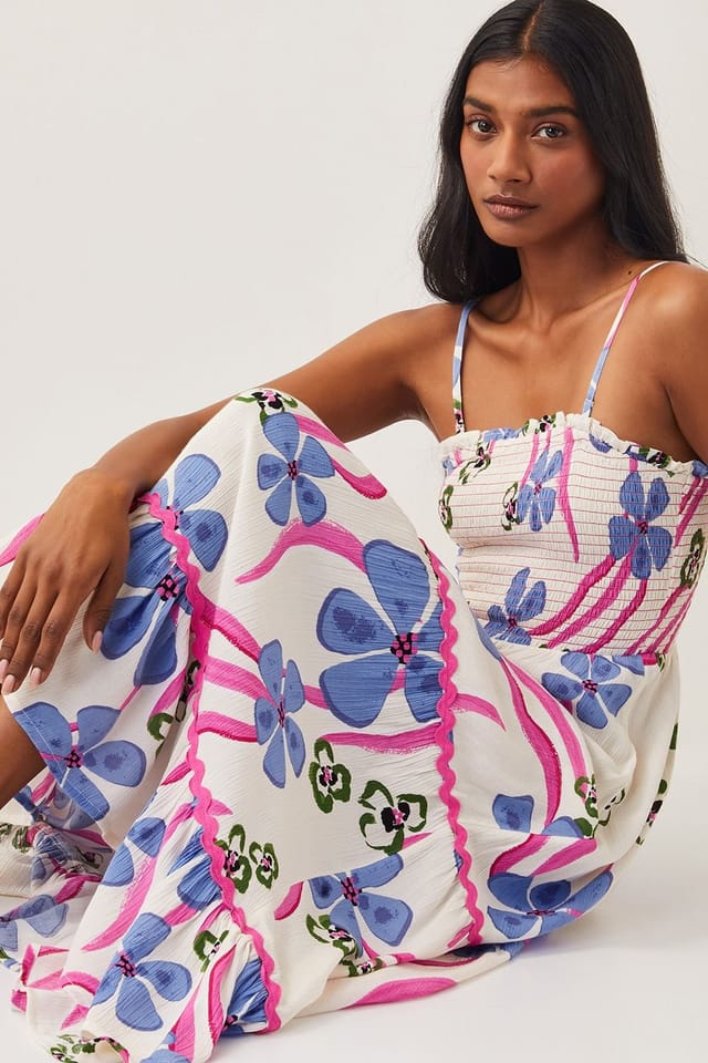 Monsoon Monsoon Women's Fiona Floral Bandeau Midi Dress Ivory - 2