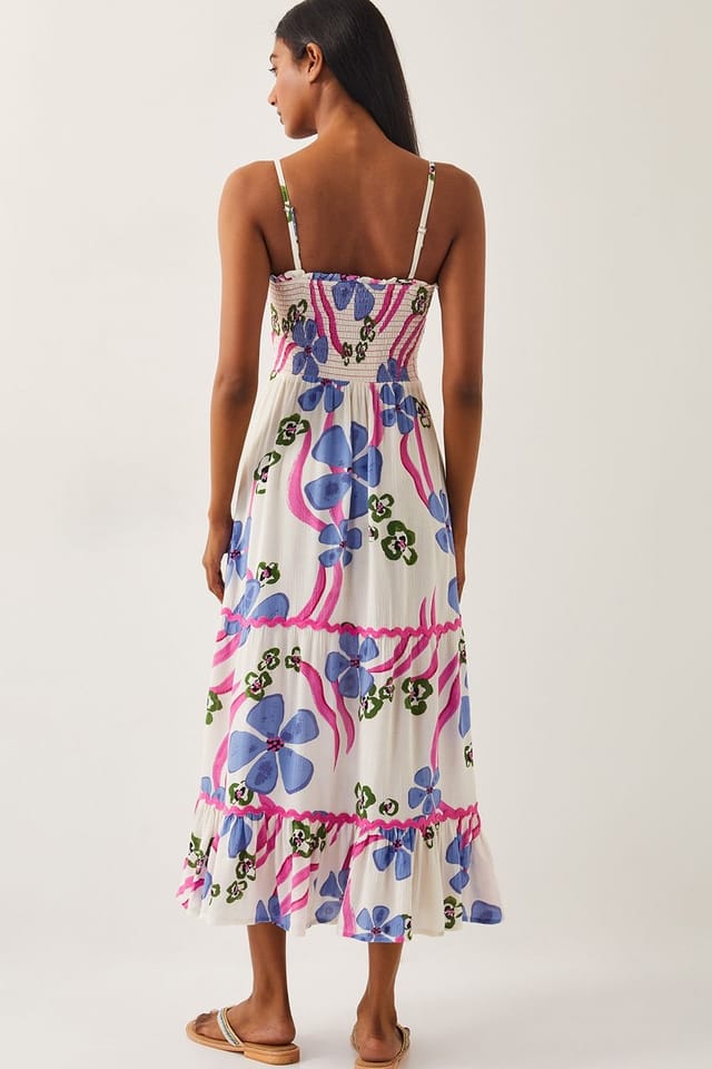 Monsoon Monsoon Women's Fiona Floral Bandeau Midi Dress Ivory - 3