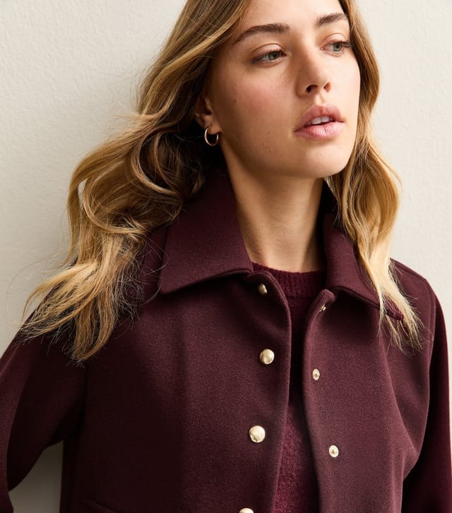 New Look Women's Dark Burgundy Multi Button Shacket Jacket New Look - 3