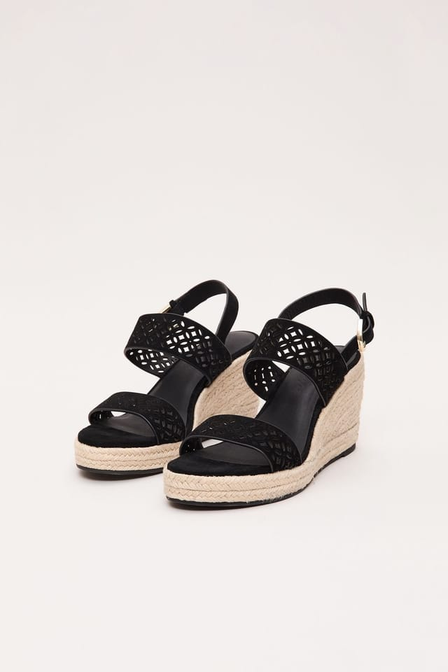 Phase Eight Phase Eight Women's Suede Ankle Strap Espadrille Wedges in Black - 2