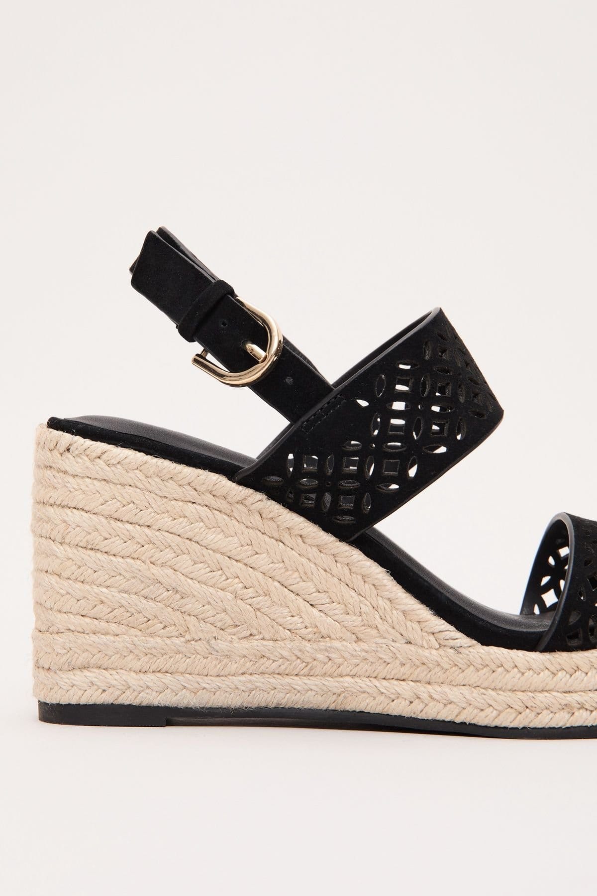 Phase Eight Phase Eight Women's Suede Ankle Strap Espadrille Wedges in Black - 4