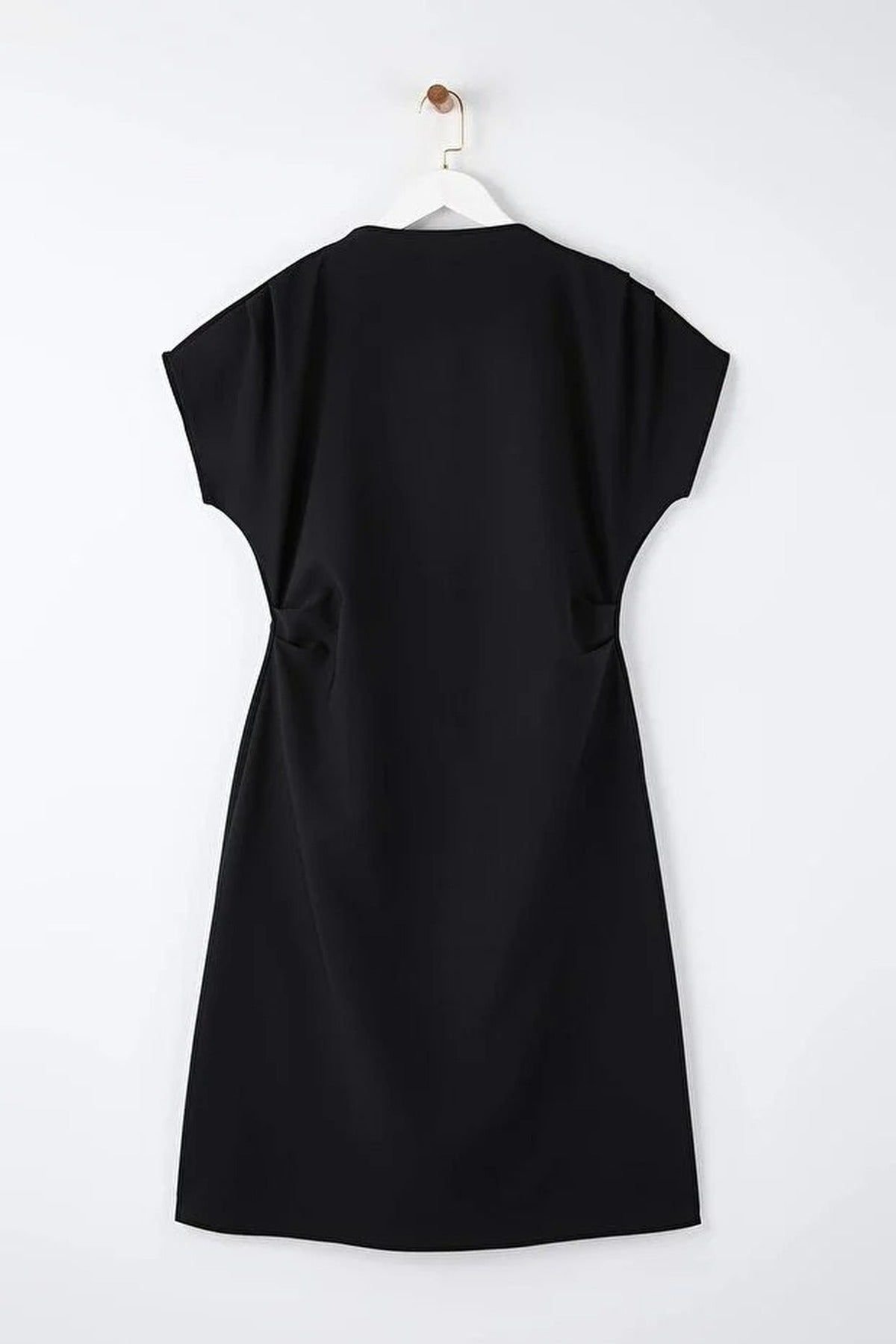 WOVCOR WOVCOR Women's Relaxed Fit Crew Neck Short Sleeve Mini Dress in Black - 4