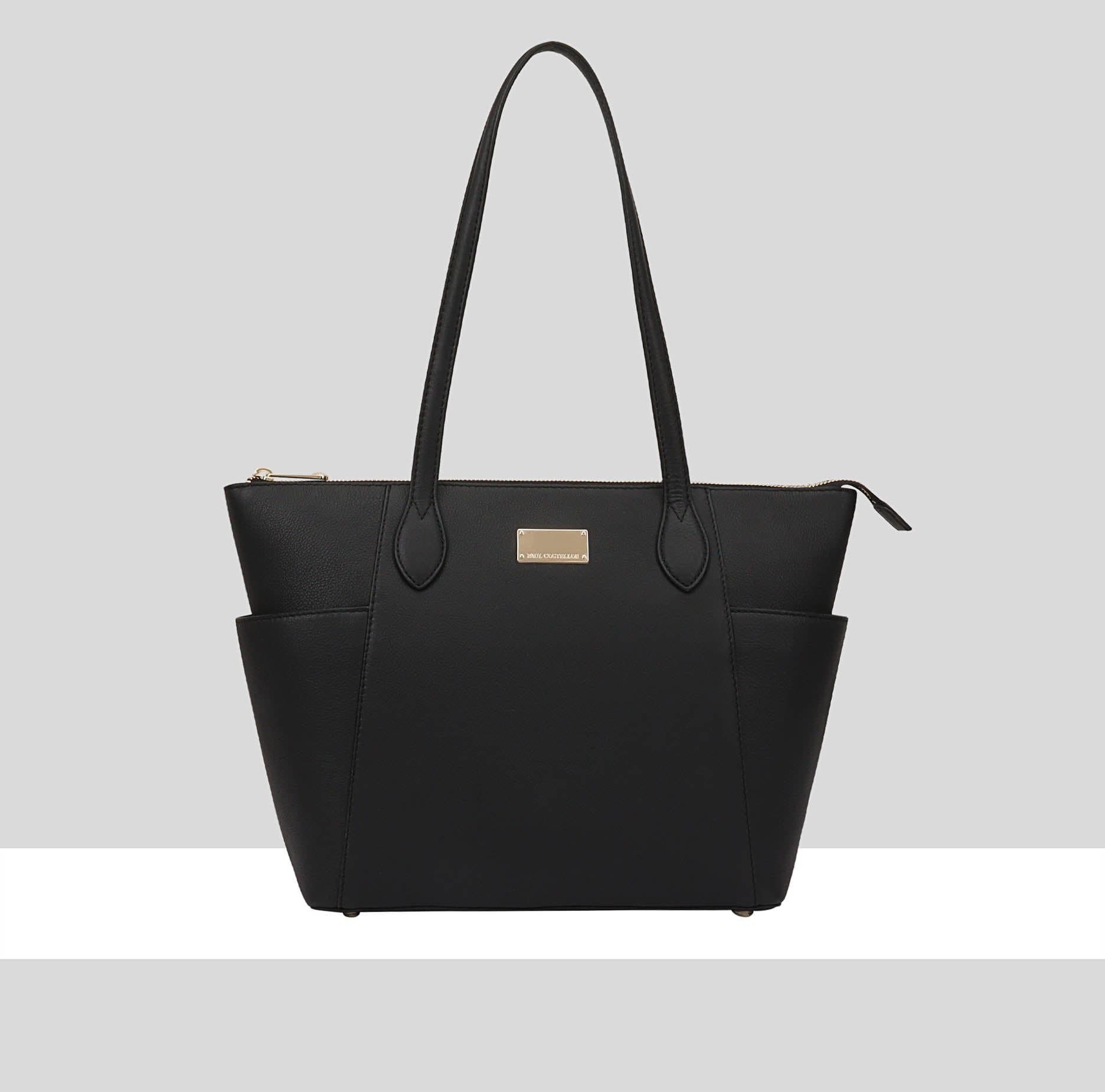 Paul Costelloe Paul Costelloe Jet Black Leather Tote/Shoulder Bag