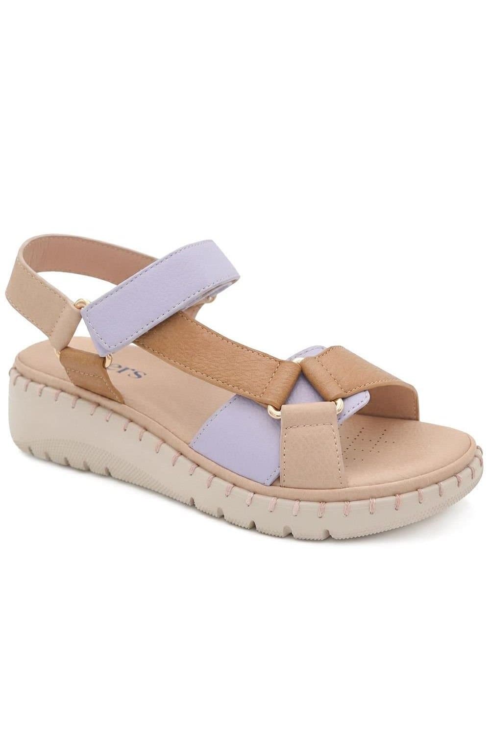 Pavers Pavers Women's Adjustable Fastening Cushioning Sandals in Tan