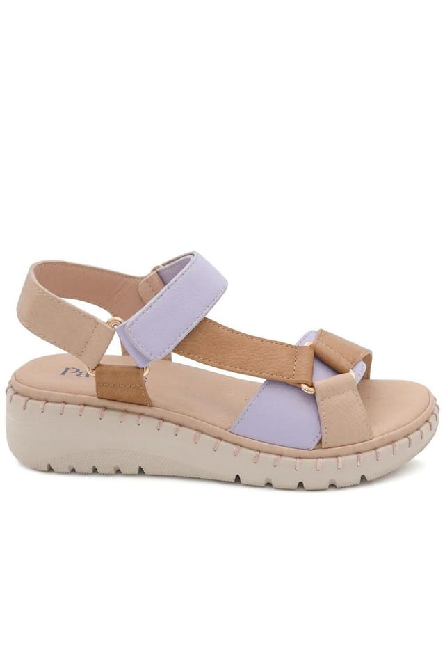Pavers Pavers Women's Adjustable Fastening Cushioning Sandals in Tan - 2