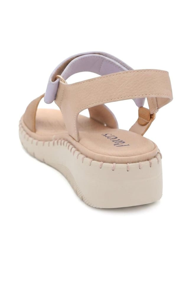 Pavers Pavers Women's Adjustable Fastening Cushioning Sandals in Tan - 3