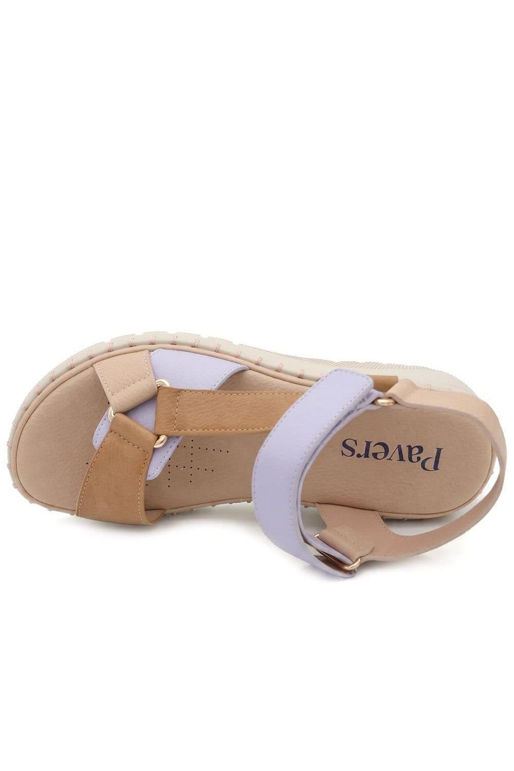 Pavers Pavers Women's Adjustable Fastening Cushioning Sandals in Tan - 4