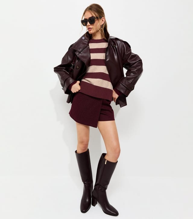 New Look Women's Red Knitted Wide Stripe Jumper New Look - 3