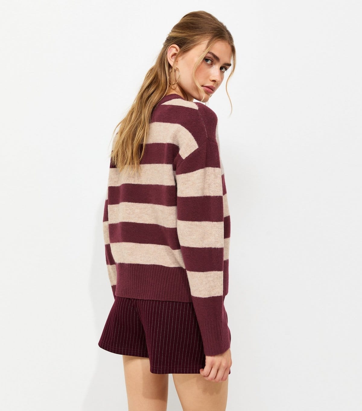New Look Women's Red Knitted Wide Stripe Jumper New Look - 4