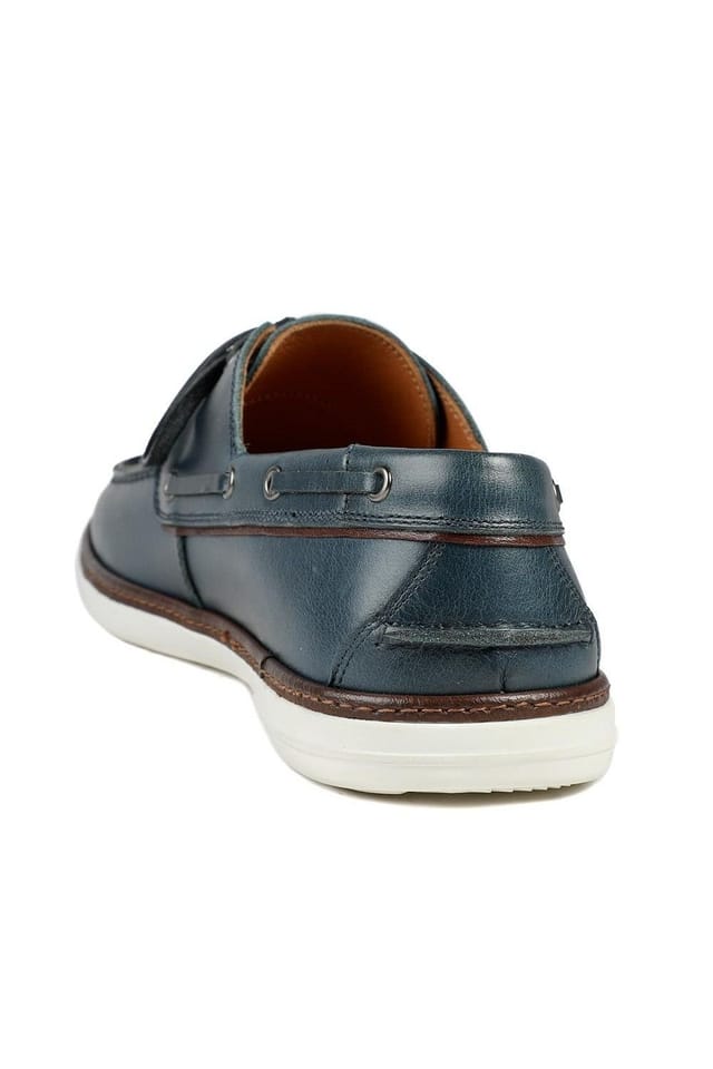 Jones Bootmaker Jones Bootmaker Men's Patton Leather Moccasins in Navy - 3
