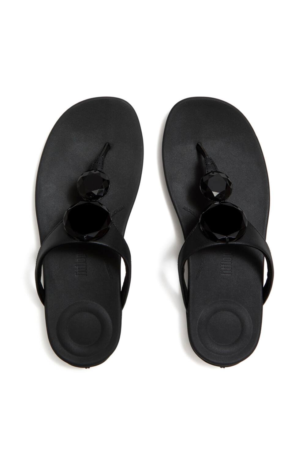 FitFlop FitFlop Women's Solay Glossy-Disc Toe-Post Sandals Black - 2
