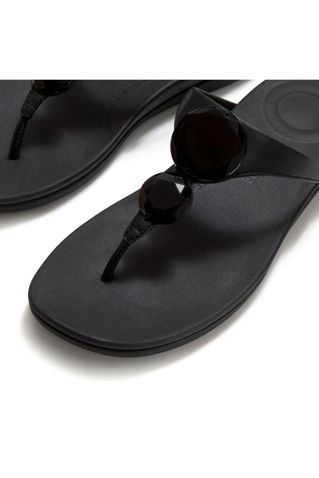 FitFlop FitFlop Women's Solay Glossy-Disc Toe-Post Sandals Black - 3