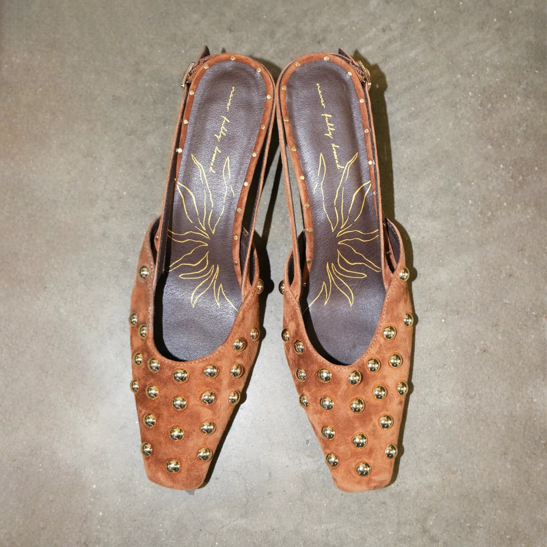 Never Fully Dressed Tan Studded Slingback Heel