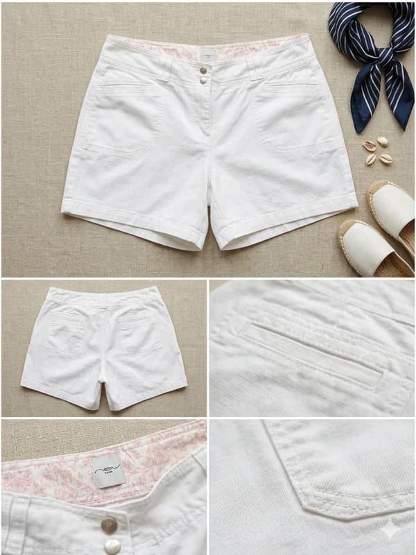 New Look White summer chino shorts size 16