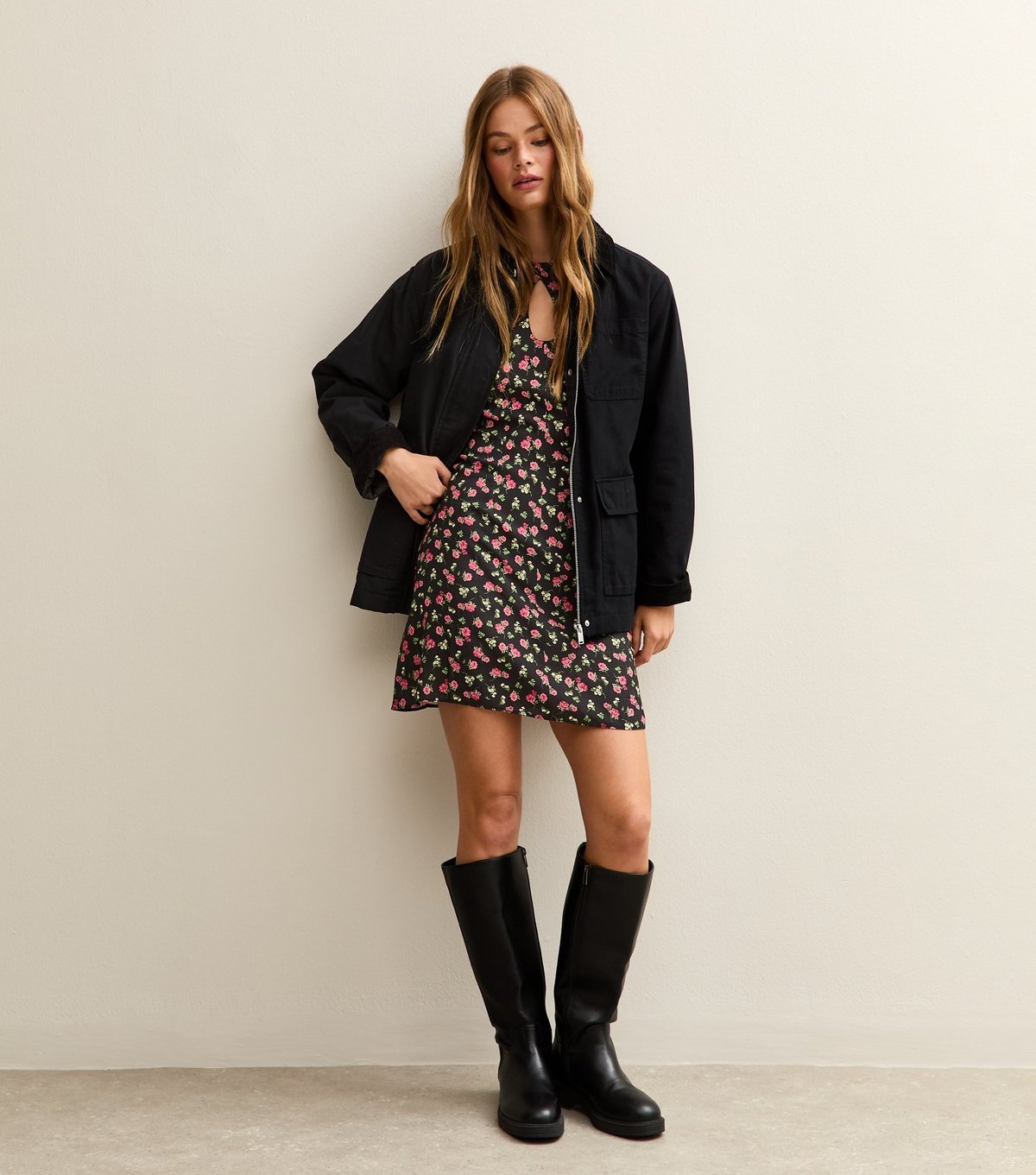 New Look Women's Black Floral Short Sleeve Mini Dress New Look - 3