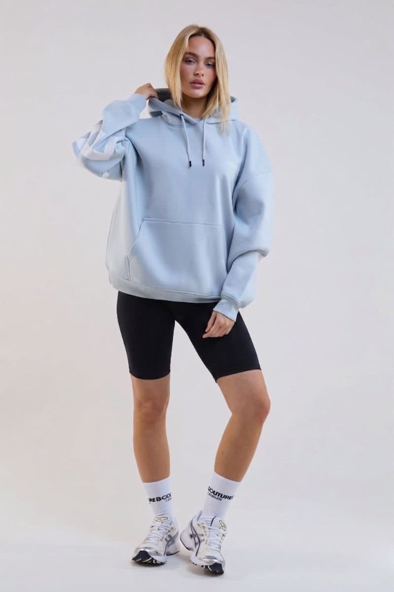 BCouture BCouture Women's Cycling Shorts, Hoodie & T-Shirt Set in Pale Blue