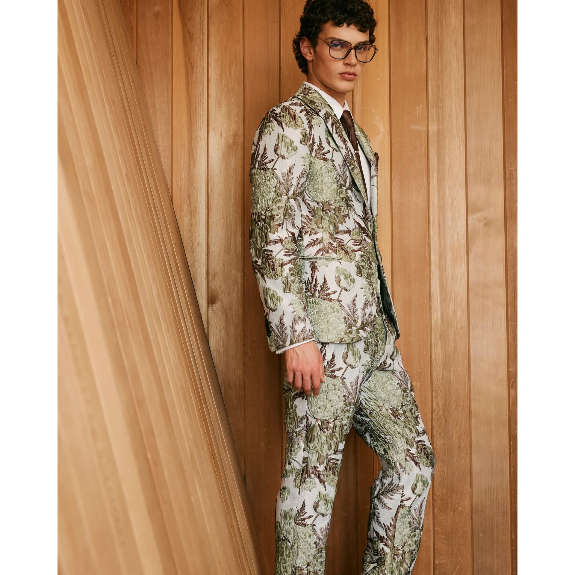 River Island Mens River Island Silver Twisted Tailor Embroidered Trousers