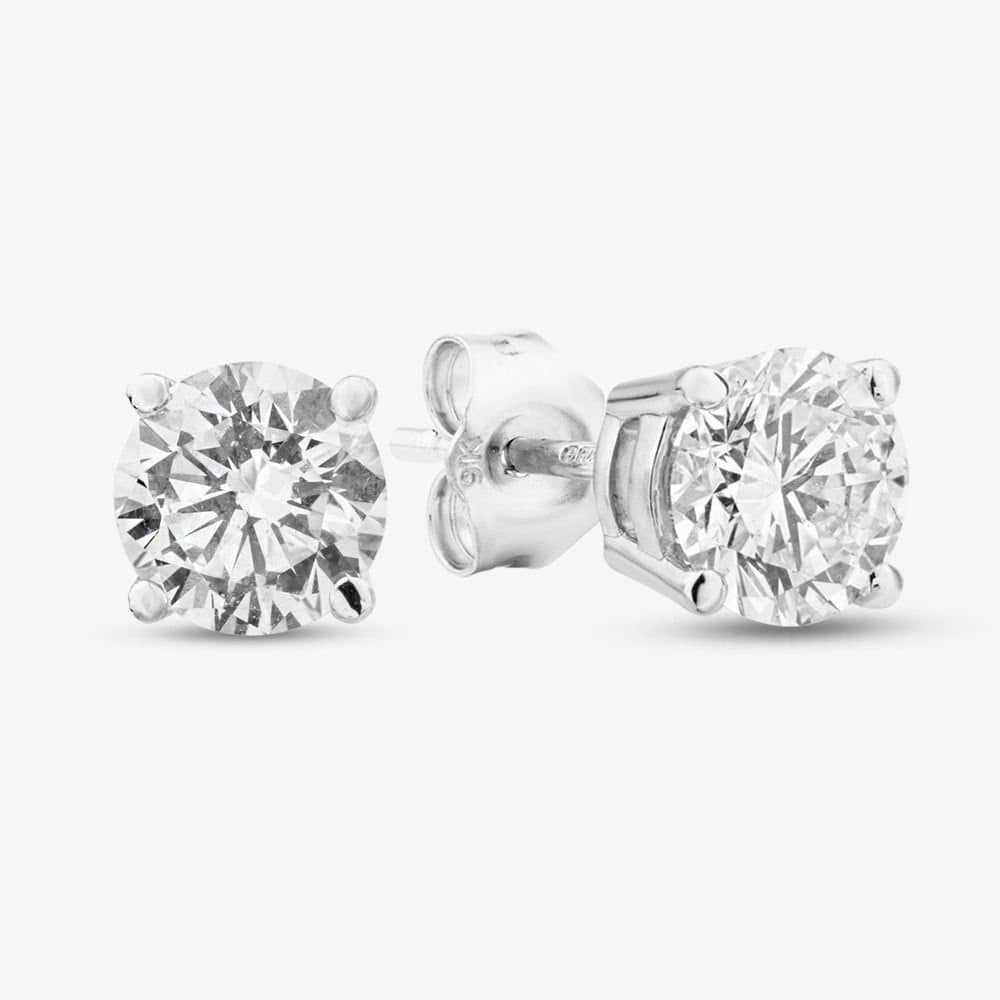 T.H.Baker T.H.Baker Women's 9ct White Gold 2.00ct Diamond Stud Earrings LGE2534-200 (WG) in Silver