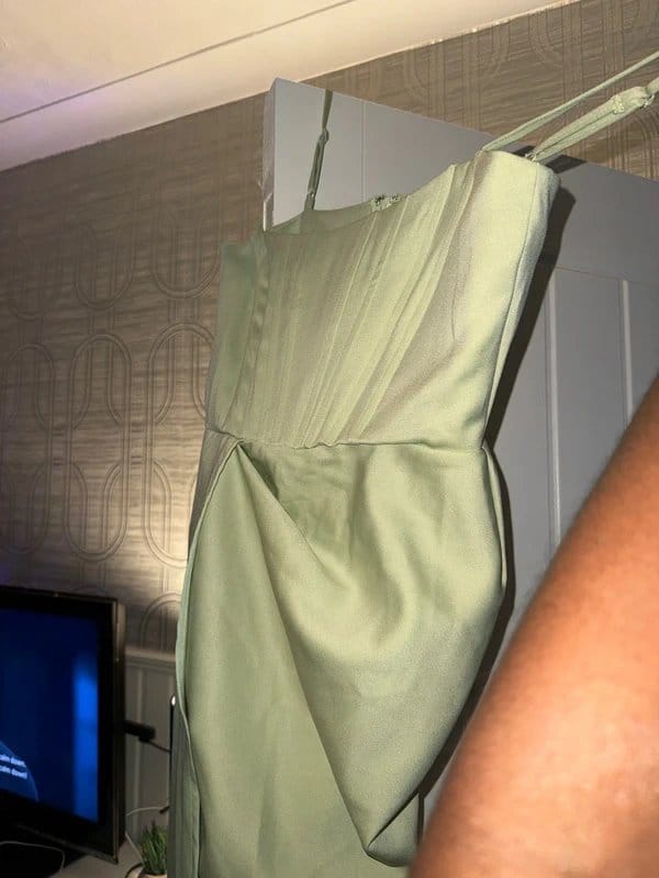 ASOS Light Green Satin Dress Soft, Luxe, and Made to Be Remembered - 1