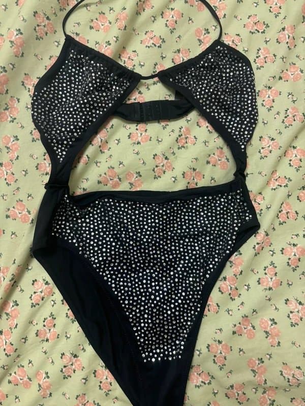 ASOS Design Embellished halter bodysuit