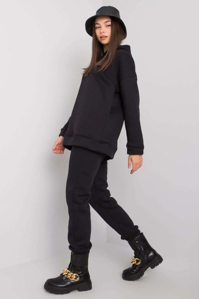Love Lace Love Lace Women's Hooded Sweatshirt & Jogger Pants Set Style 176994 in Black - 2