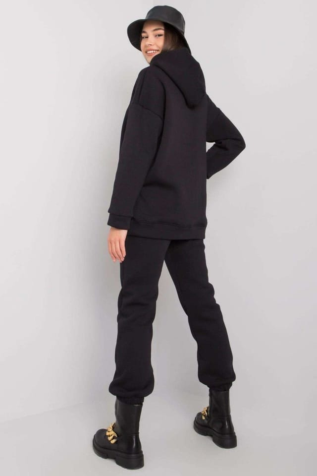 Love Lace Love Lace Women's Hooded Sweatshirt & Jogger Pants Set Style 176994 in Black - 3