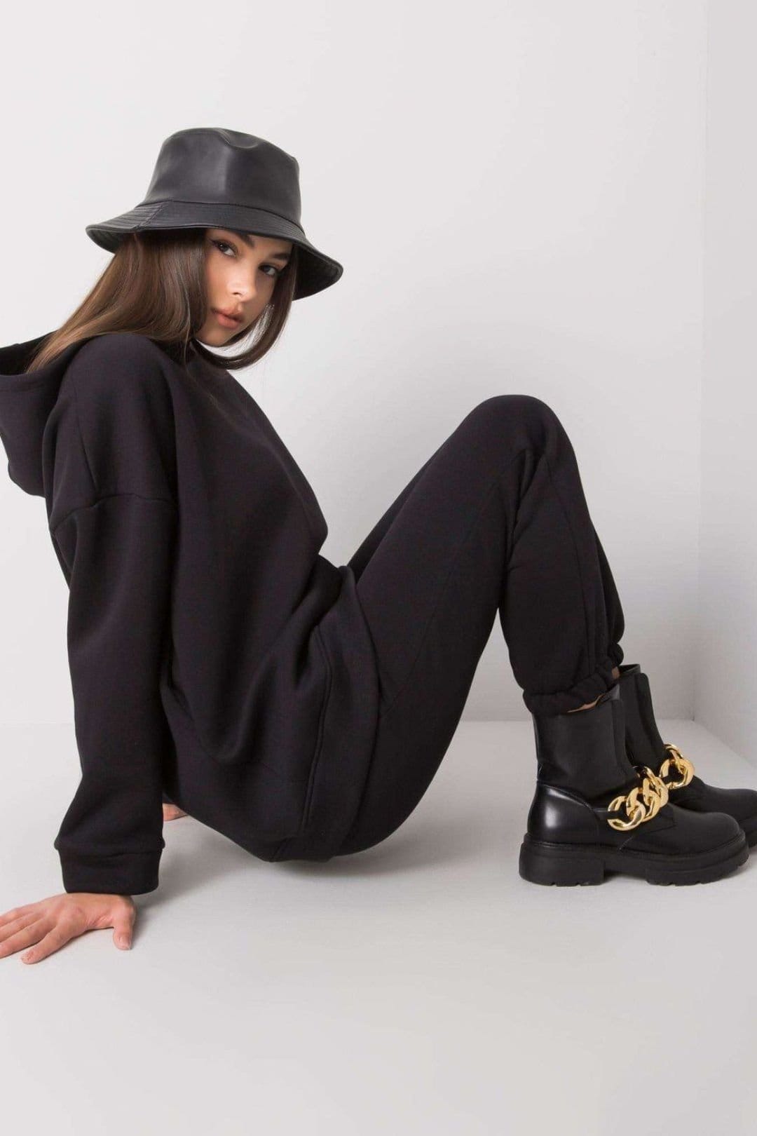 Love Lace Love Lace Women's Hooded Sweatshirt & Jogger Pants Set Style 176994 in Black - 4