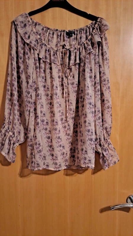 Topshop Topshop chiffon off shoulder top