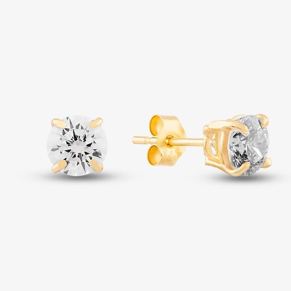 T.H.Baker T.H.Baker Women's 9ct Yellow Gold Cubic Zirconia Stud Earrings SE605