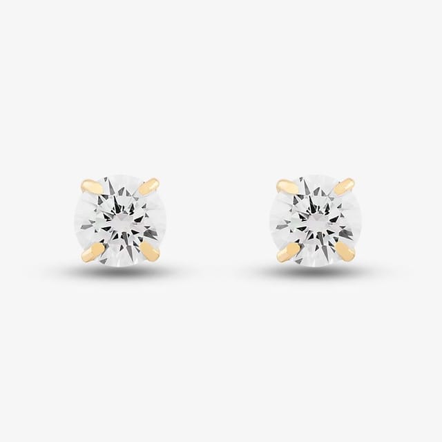 T.H.Baker T.H.Baker Women's 9ct Yellow Gold Cubic Zirconia Stud Earrings SE605 - 2