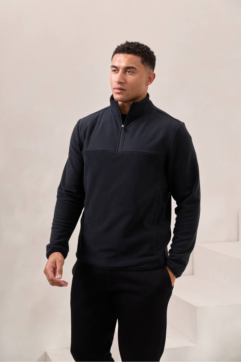 Gym King GYM KING Men's 1/4 Zip Polar Fleece Black - 2