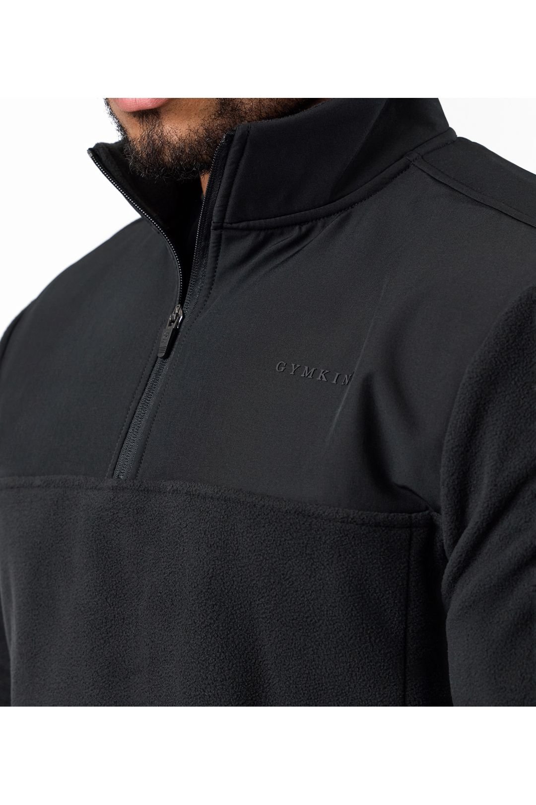 Gym King GYM KING Men's 1/4 Zip Polar Fleece Black - 3