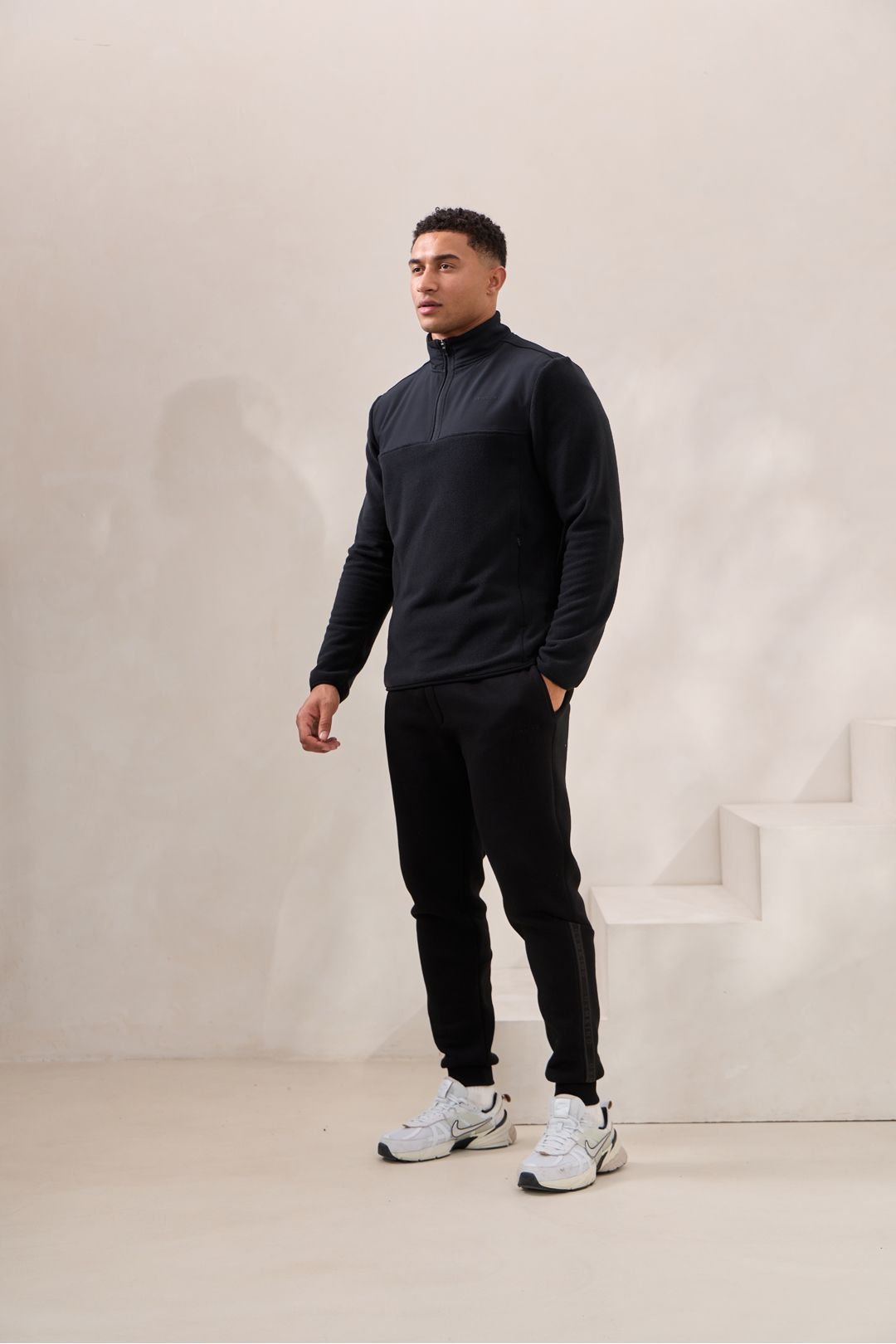 Gym King GYM KING Men's 1/4 Zip Polar Fleece Black - 4