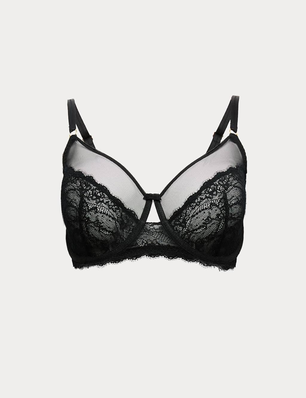 Marks & Spencer M&S Ida Lace Wired Minimiser Bra (C-G) Black - 1