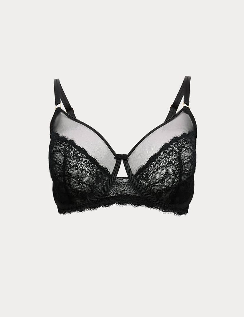 Marks & Spencer M&S Ida Lace Wired Minimiser Bra (C-G) Black - 1