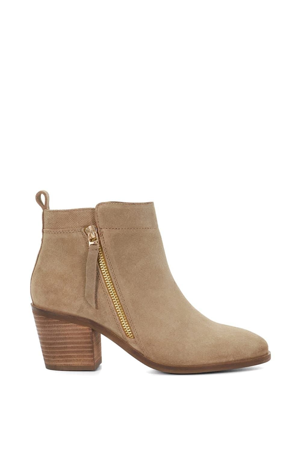 Dune London Dune London Women's Wide Fit 'Paicing' Suede Ankle Boots in Natural