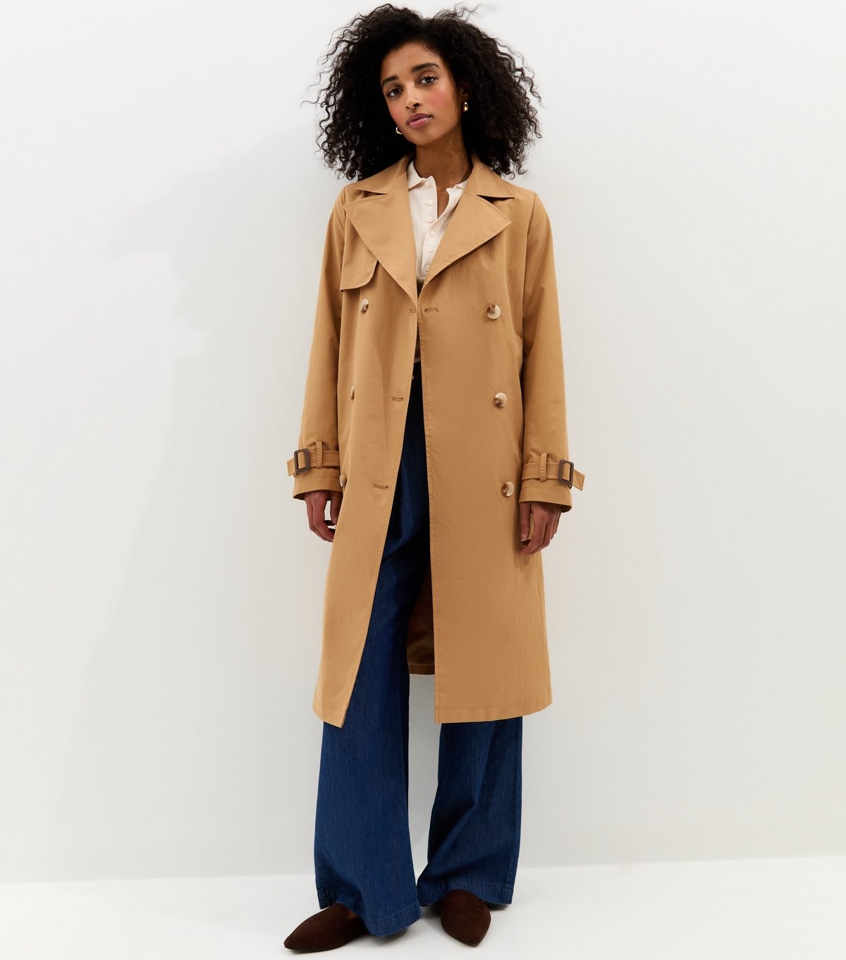 New Look Women's Tan Double Breasted Trench Coat New Look - 3