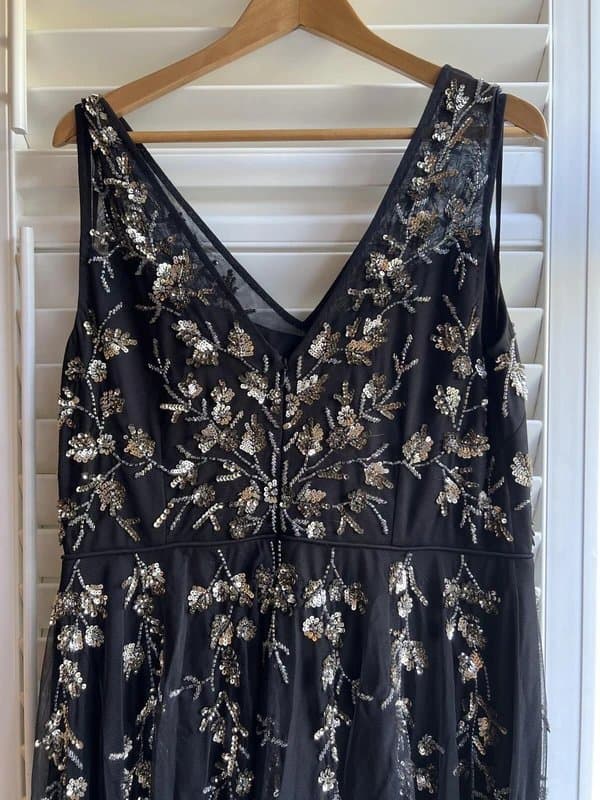 Phase 8 Phase 8 stunning maxi dress 18 black embellished fully lined