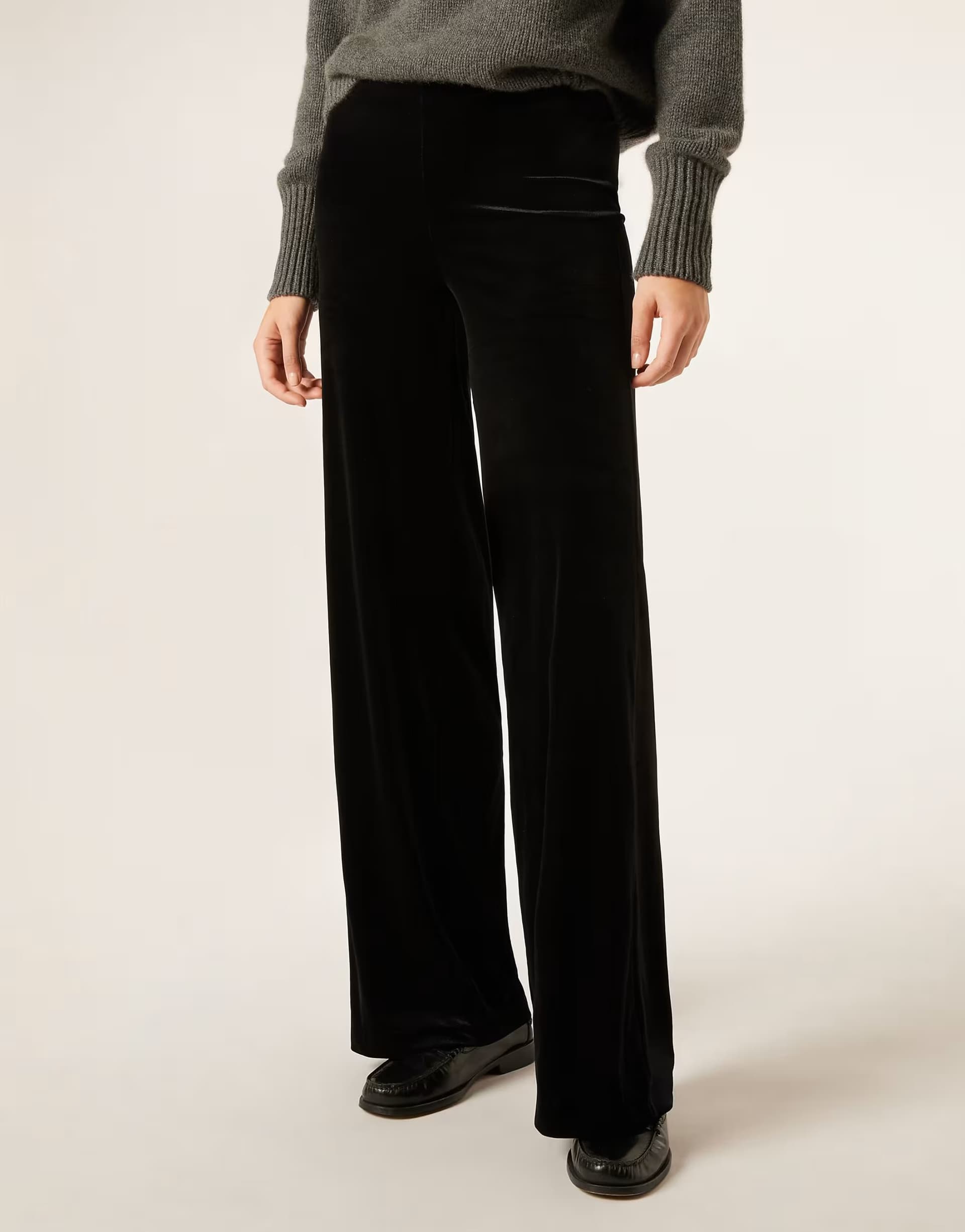 ASOS ASOS Black Velvet Palazzo Trousers