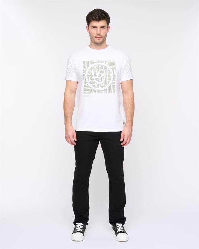 Duck&Cover Duck&Cover Franztown Men's Core Stretch Slim-Fit 5-Pocket Chino Trousers with Canvas Detail in Black - 2