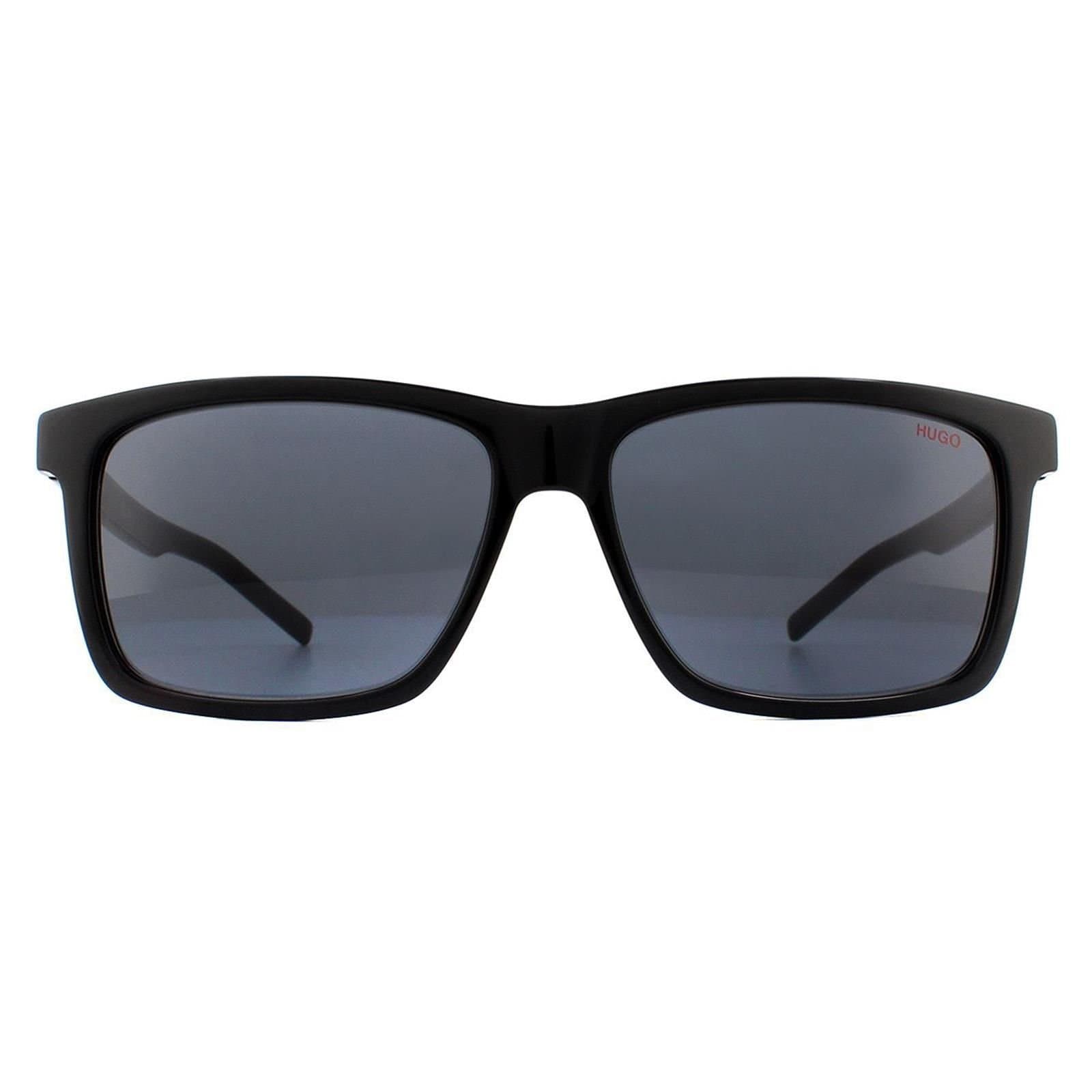 HUGO HUGO Men's Rectangle Black Grey Sunglasses