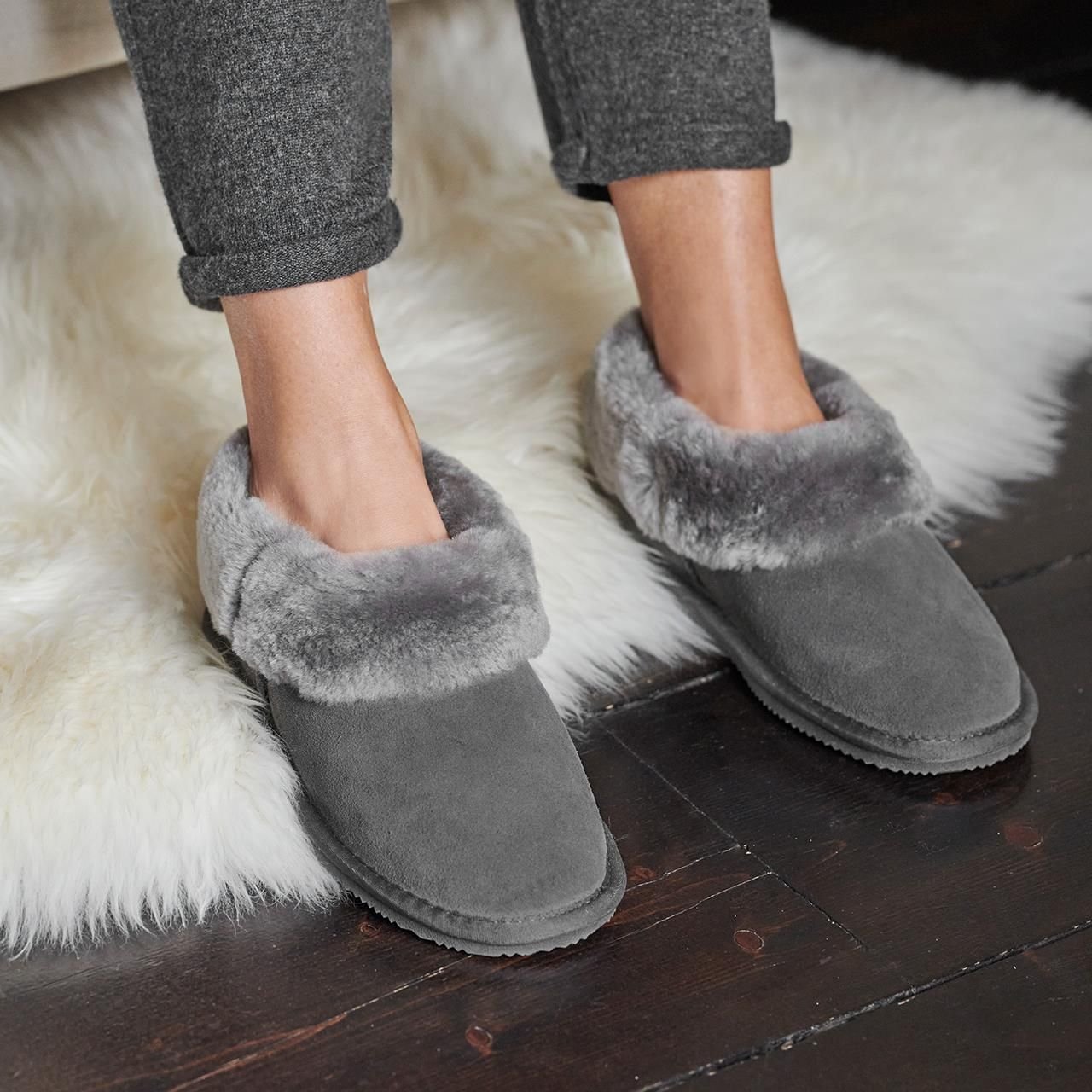 mysmartbuy mysmartbuy Women's Suede & Sheepskin Short Slipper Boots - Comfortable & Stylish Plush Fur Lined Indoor House Shoe Footwear with Rubber Sole - 2