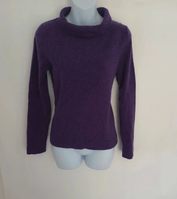 Hobbs Hobbs London purple merino wool & cashmere rollneck jumper UK size M medium