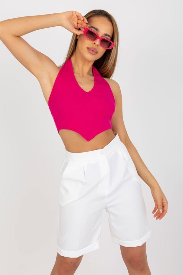 Love Lace Love Lace Women's Ribbed Short Sleeve Pullover Top in Pink - 2